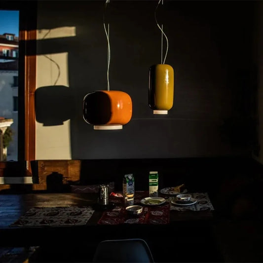 Blown glass pendant lamp