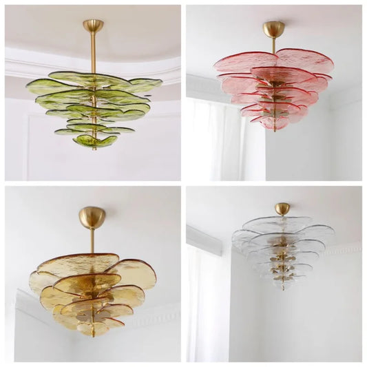 Murano glass leaf chandelier