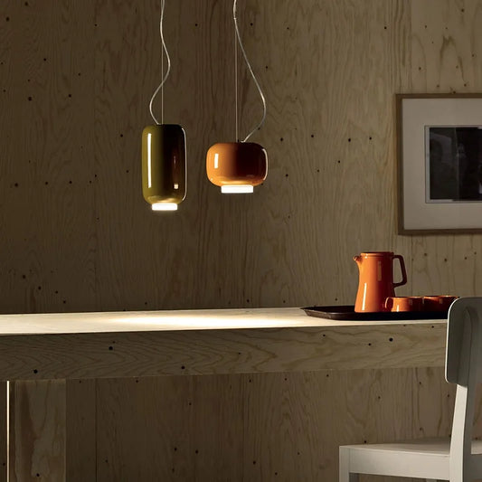 Blown glass pendant lamp