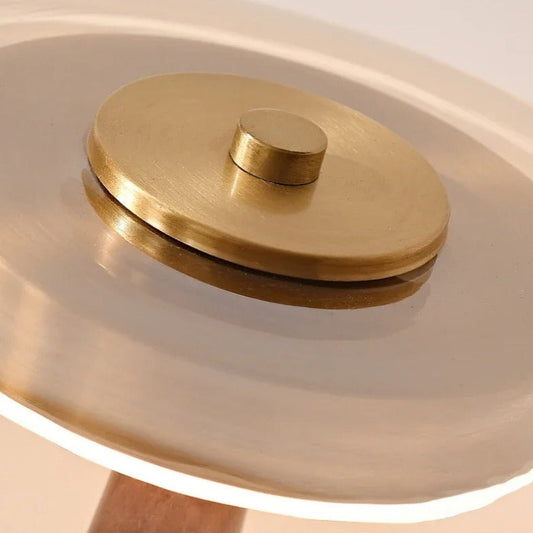 Handsome Walnut & Glass Table Lamp